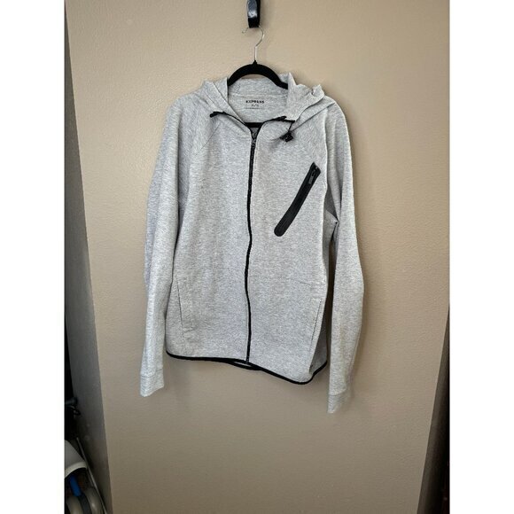 Express Gray Zip Up Sweatshirt, mens sweatshirt, zip up, lightweight‎ X-large - Picture 1 of 6